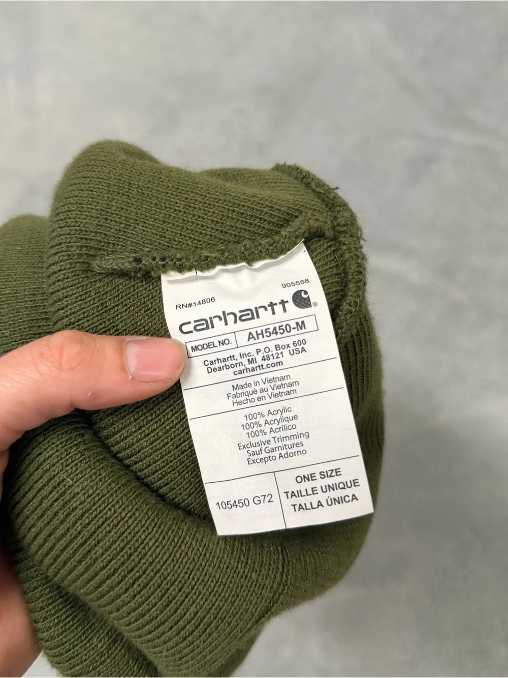 Carhartt 105450 Knit Outdoor Beanie Green Mountain Graphic One Size